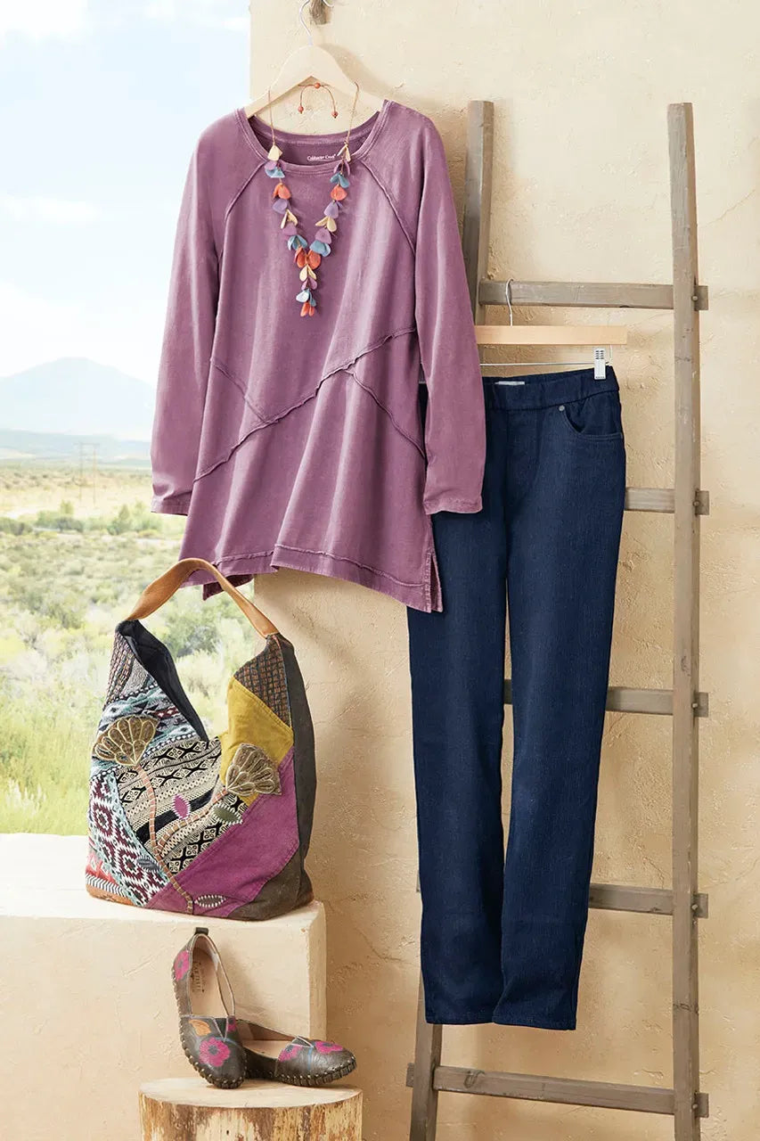 Vintage-Wash Seamed Tunic