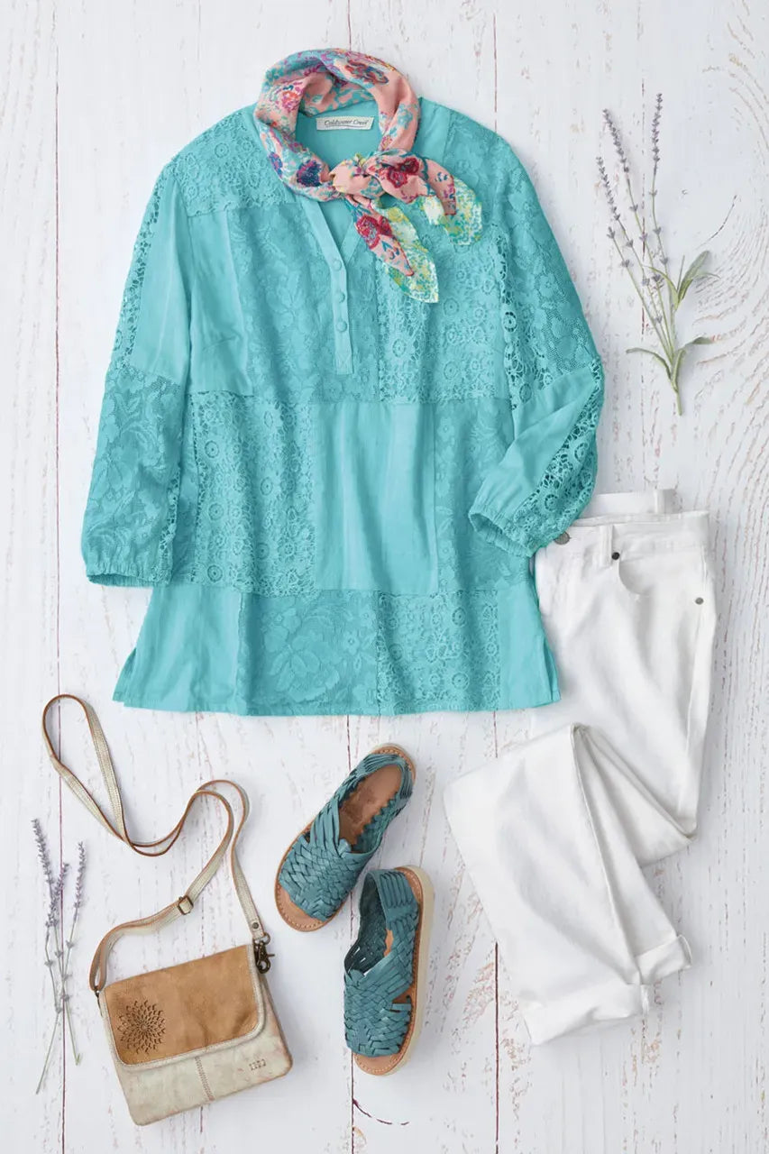 Lila Patchwork Lace Tunic