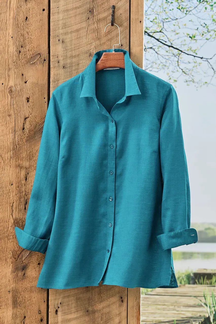 Easy-Care Linen Big Shirt