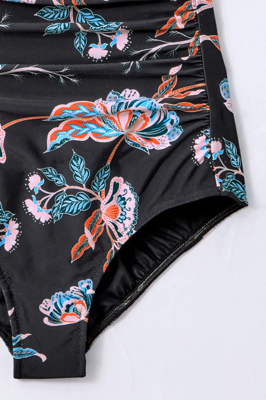 Batik Floral ShapeMeTM Ruched Bathing Suit