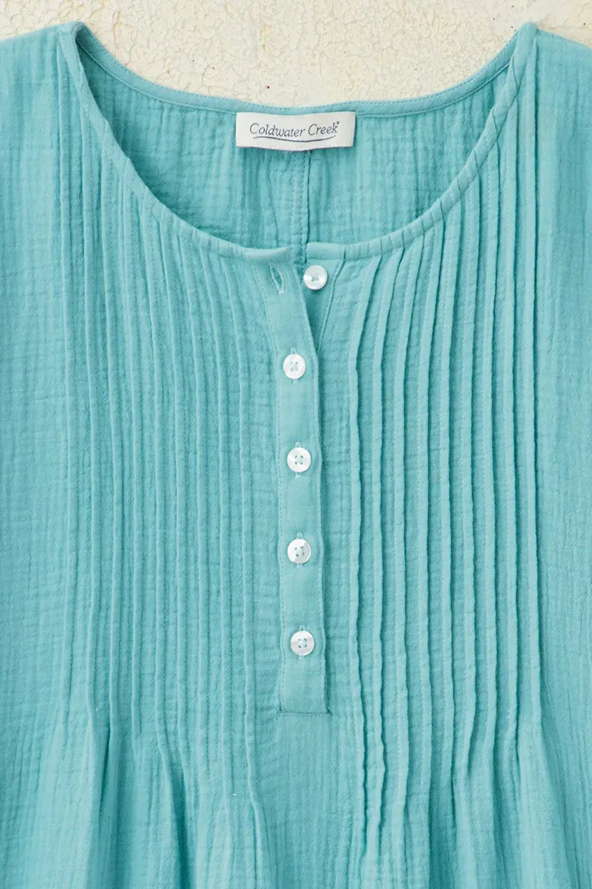 Summer Breeze Gauze Pintuck Top