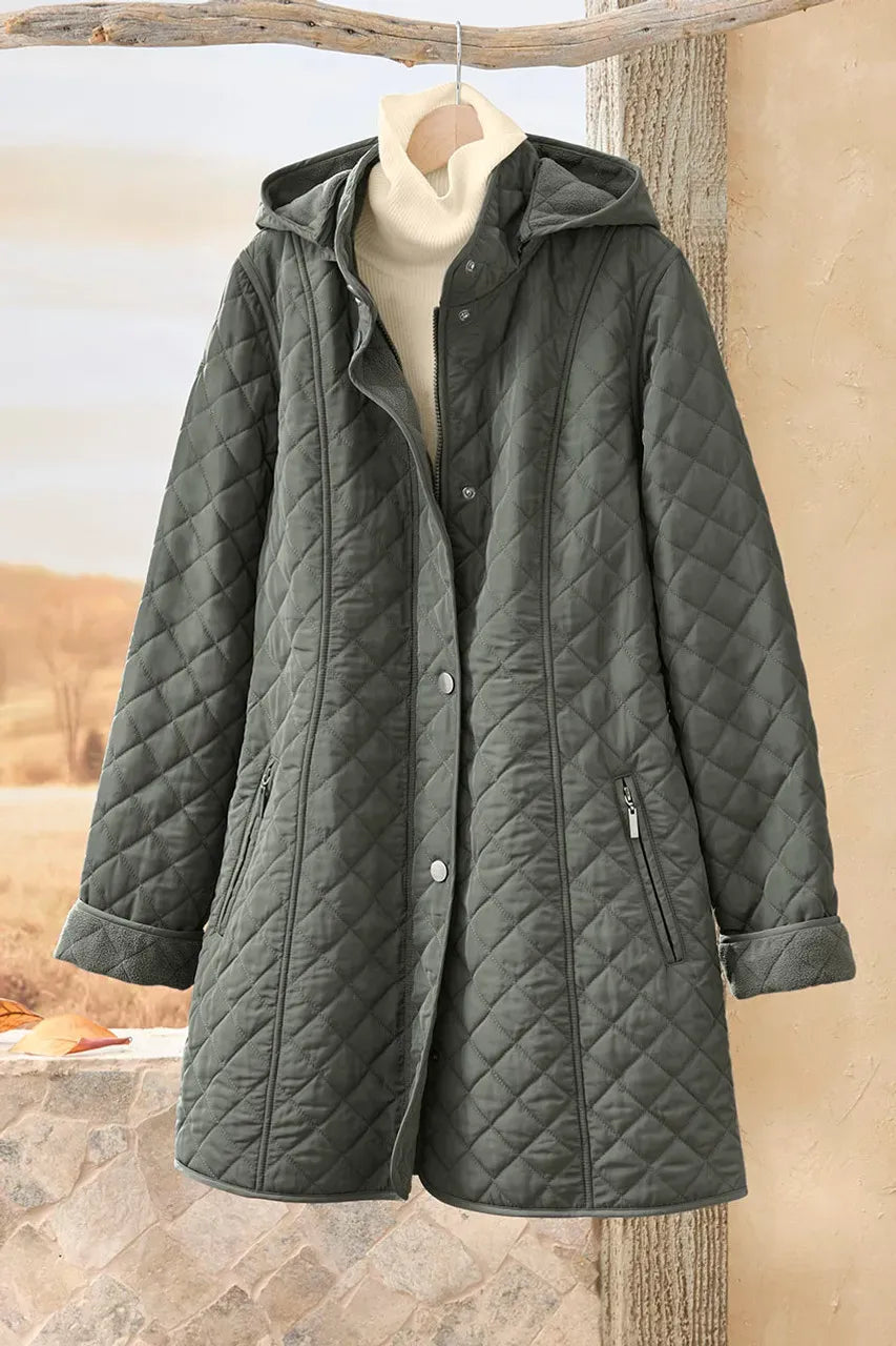Quilted Hooded Car Coat