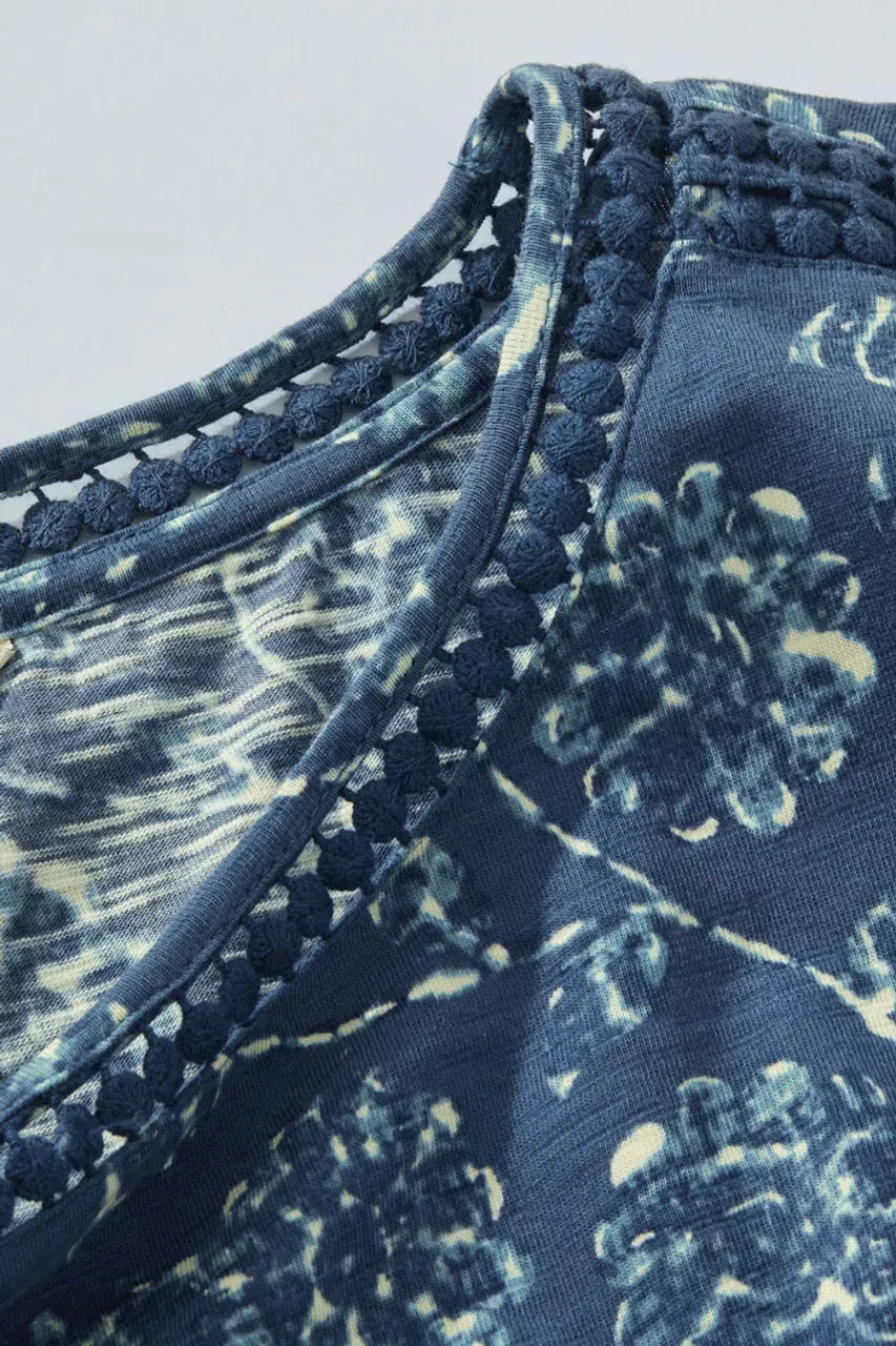 Batik Open-Trim Top