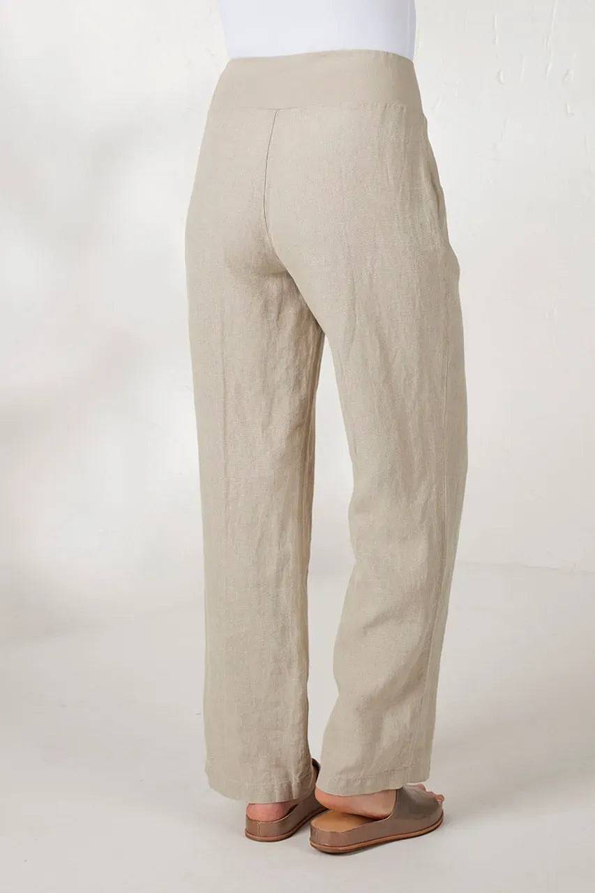 Knit Waistband Linen Pants