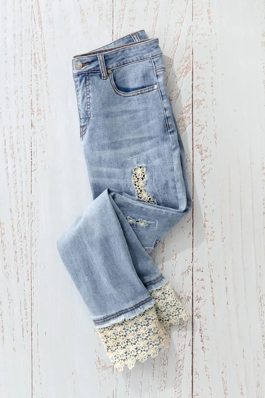 Indigo & Lace Ankle Jeans