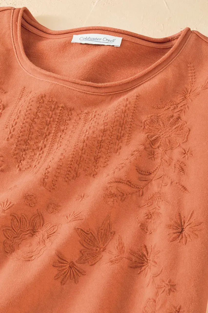 Embroidered French Terry Dress