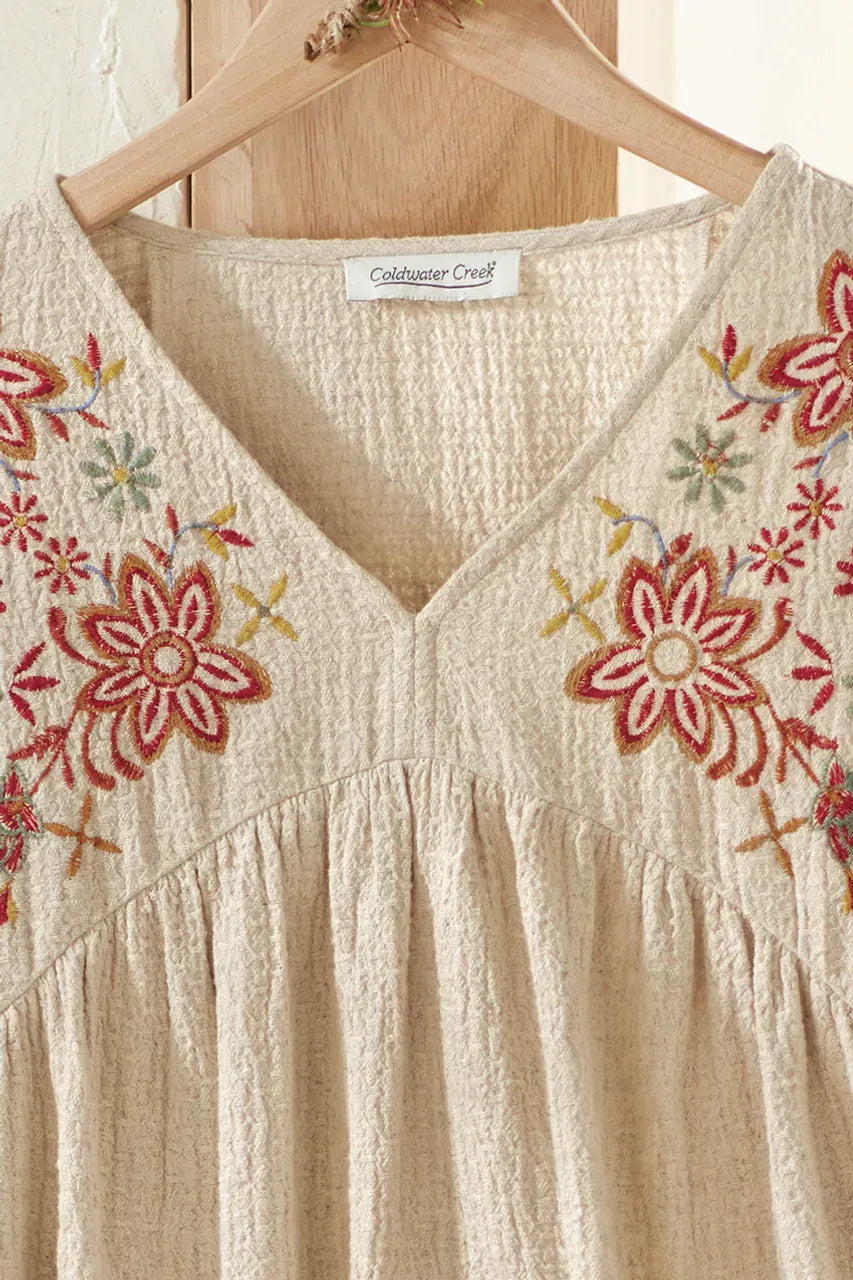Spirit and Spice Floral Embroidered Tunic
