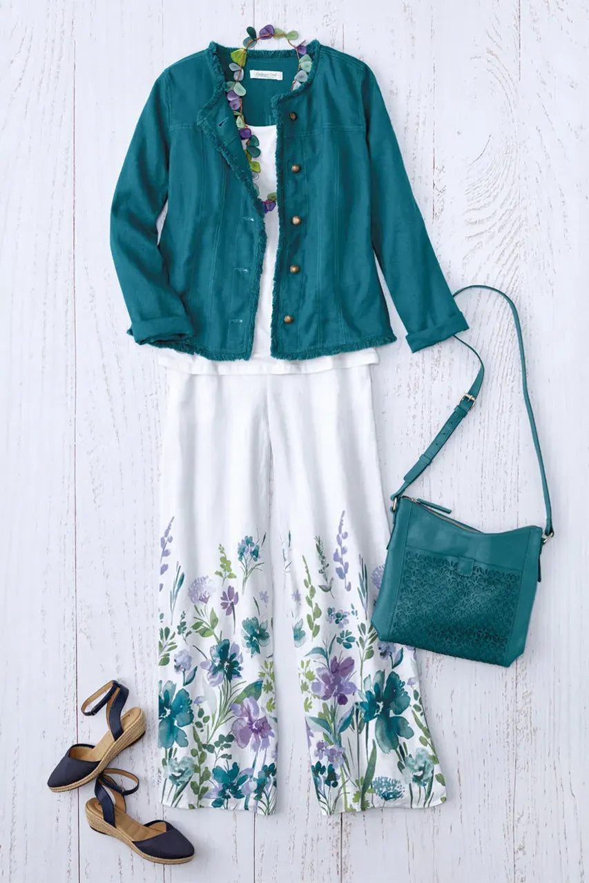 Frayed Edge Linen Jacket
