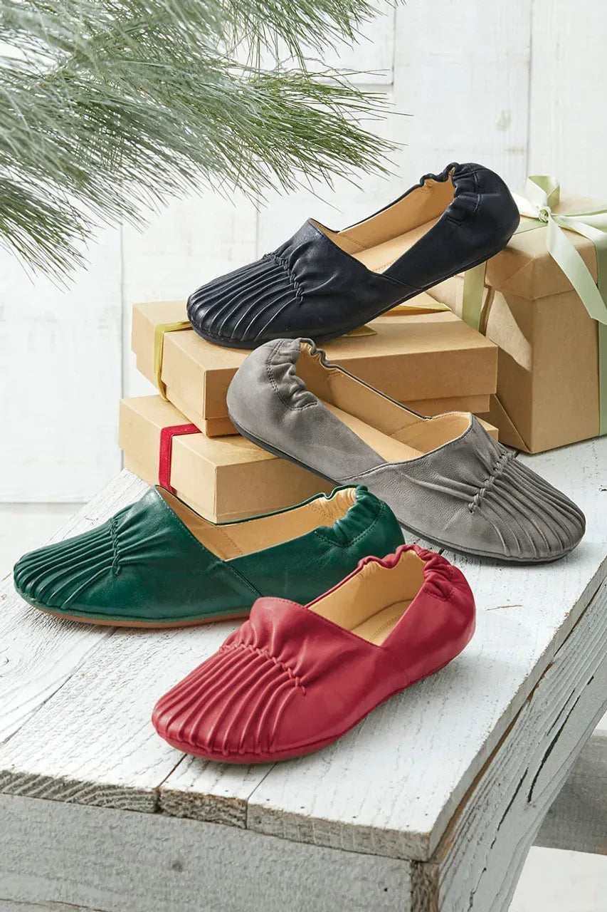 Pintuck Leather Flats by Chocolat BluTM