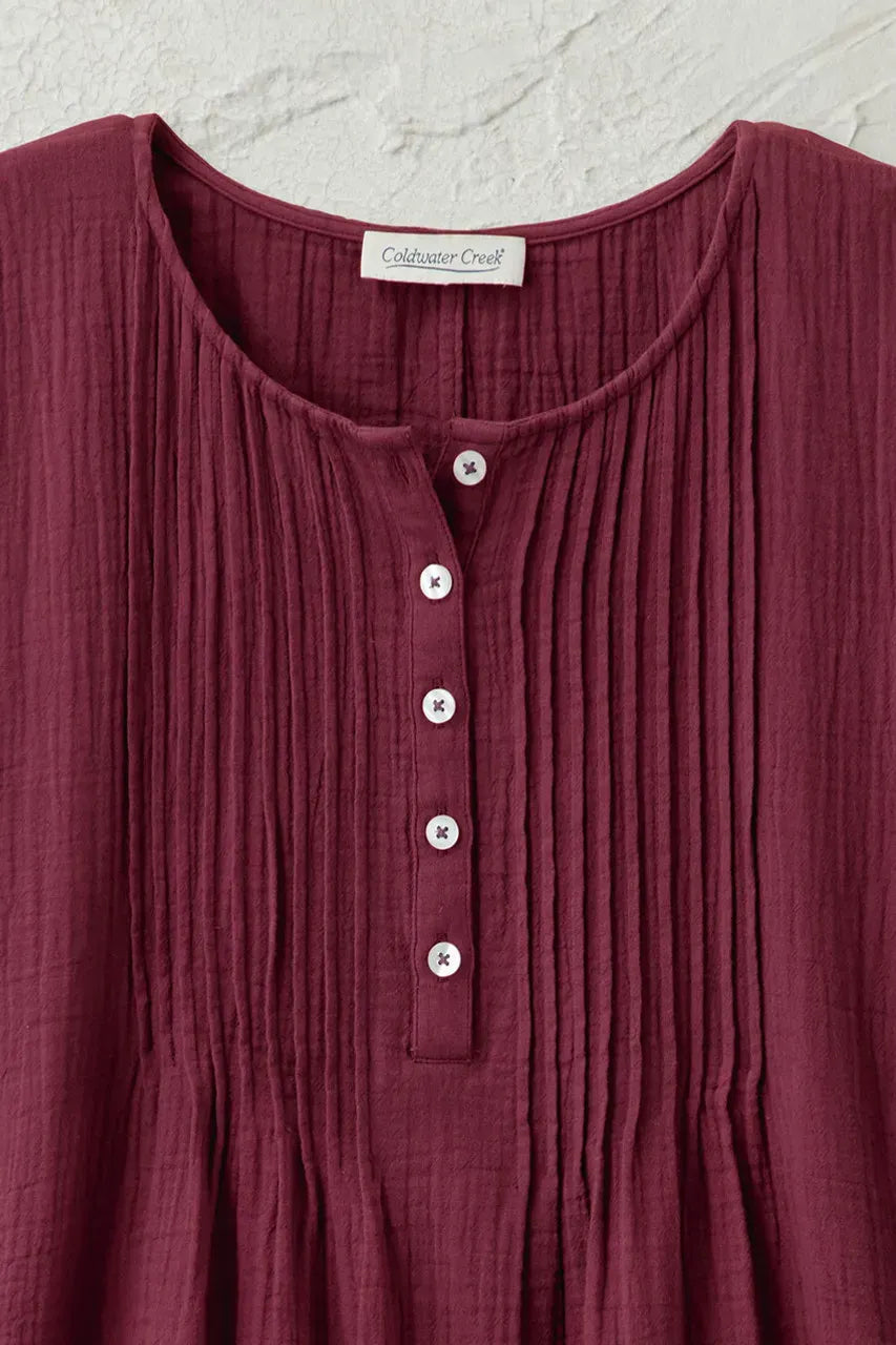 Summer Breeze Gauze Pintuck Top