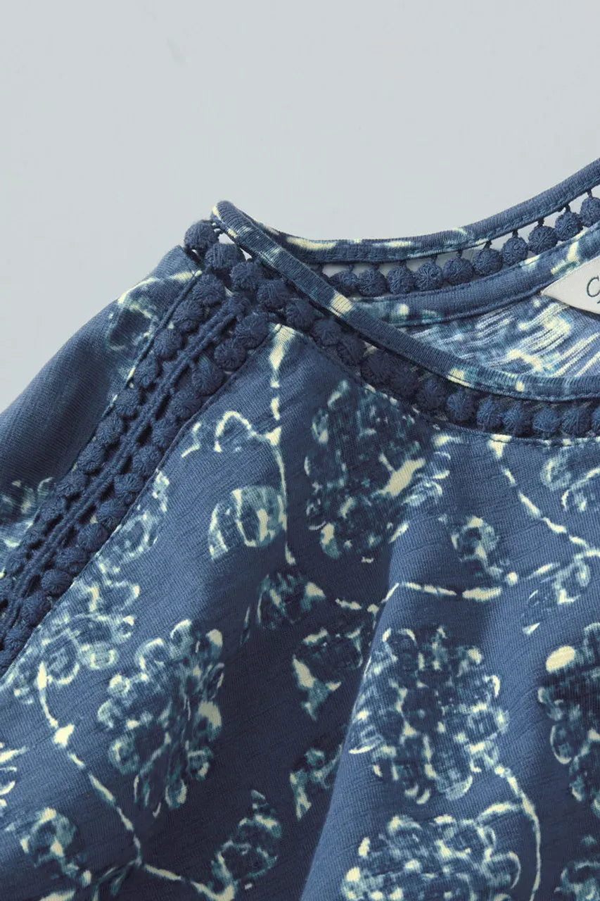 Batik Open-Trim Top