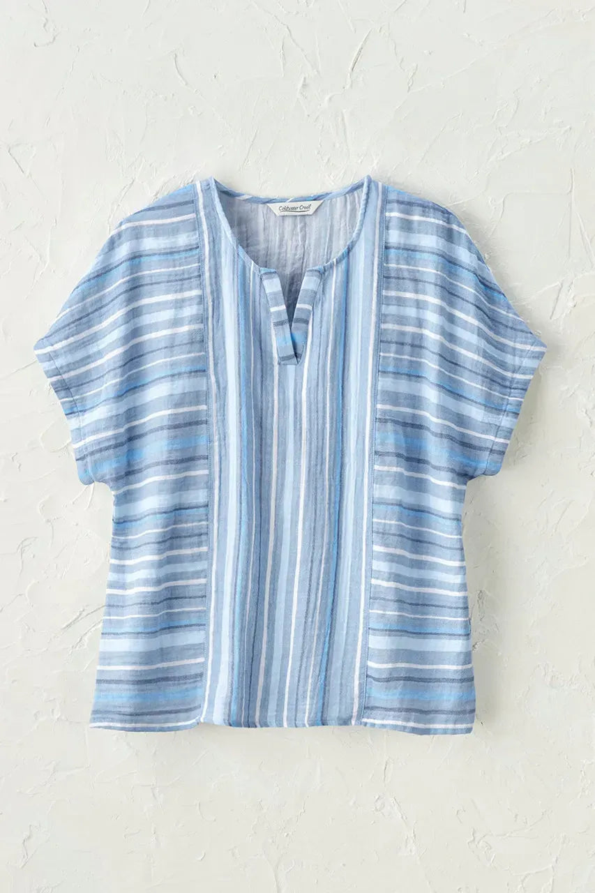 Artful Stripe Gauze Top