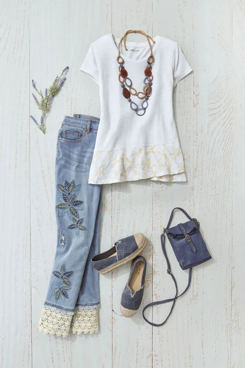 Indigo & Lace Ankle Jeans