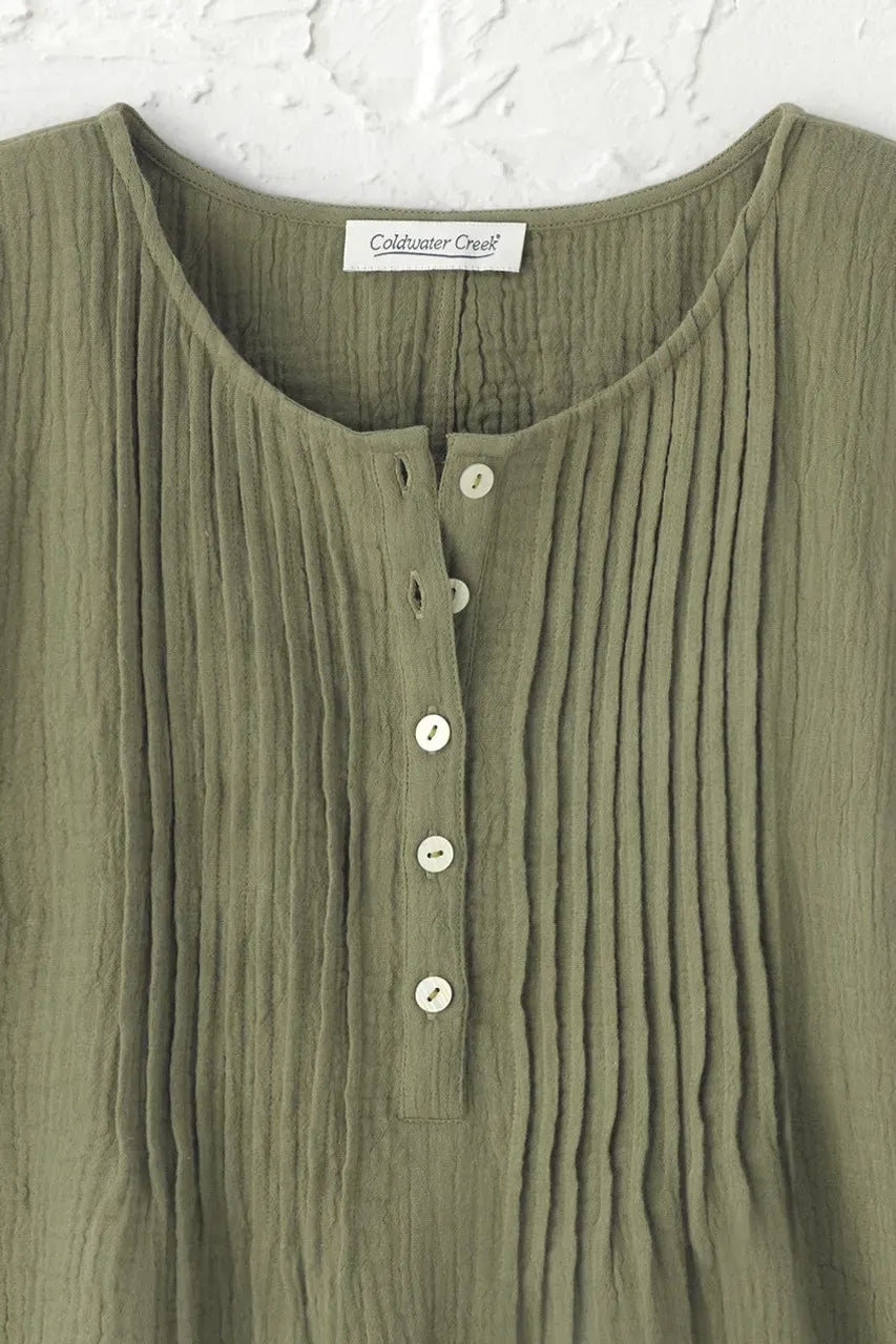 Summer Breeze Gauze Pintuck Top