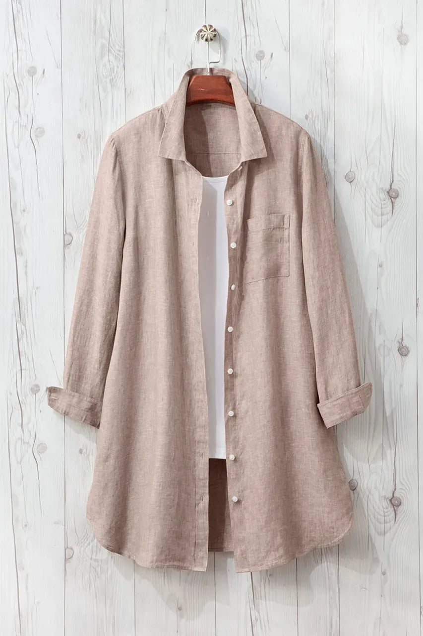 Cross Dyed Linen Tunic Topper