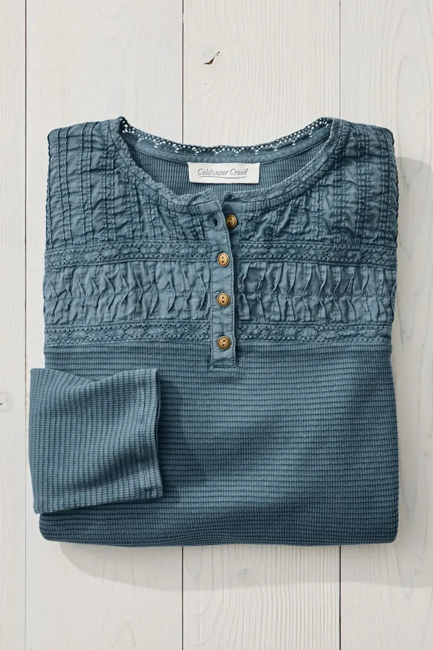 Textured Knit Henley
