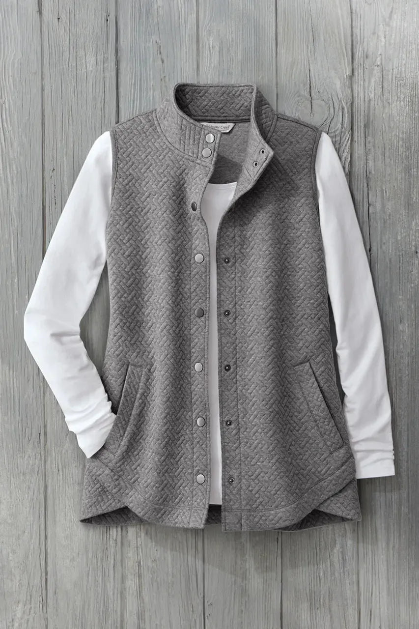 Tulip-Hem Jacquard Vest