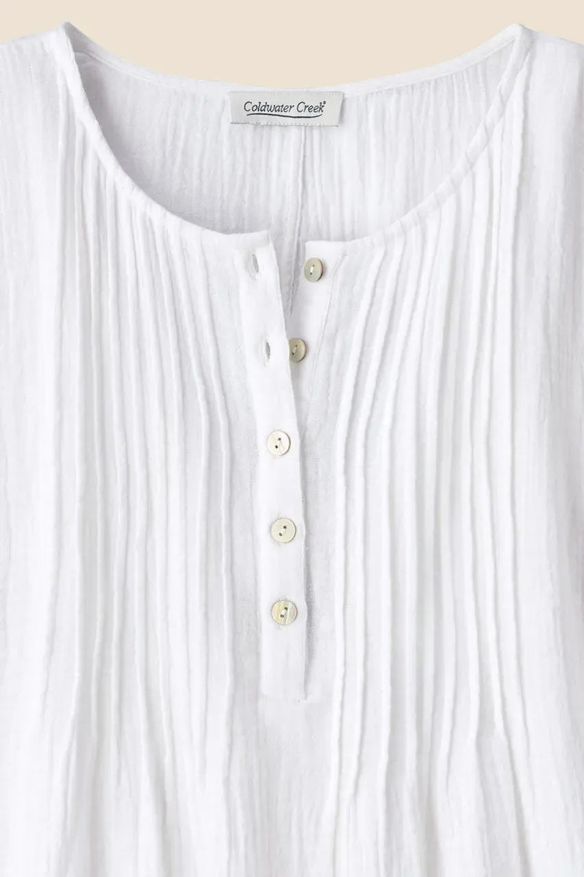 Summer Breeze Gauze Pintuck Top