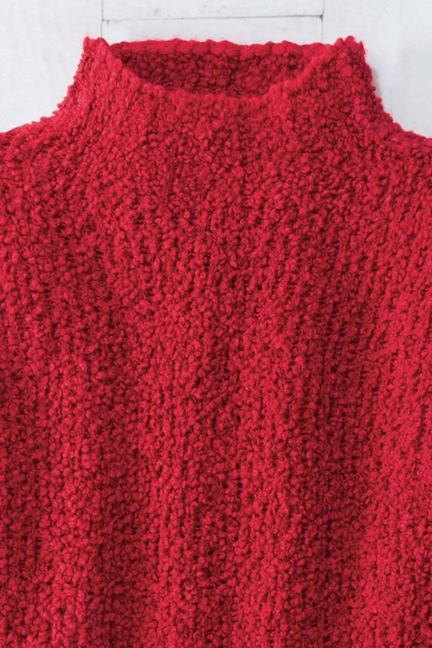Bouclé Funnel-Neck Sweater