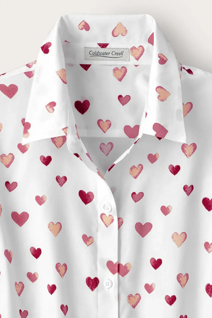 Confetti Hearts Long-Sleeve No-Iron Shirt