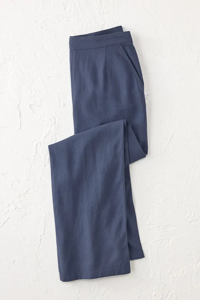 Linen Blend Wide-Leg Pants