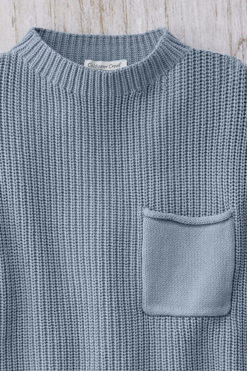 Patch Pocket Shaker Sweater