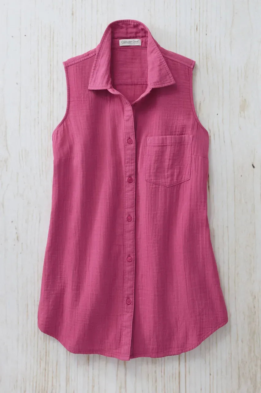 Summer Breeze Gauze Sleeveless Tunic