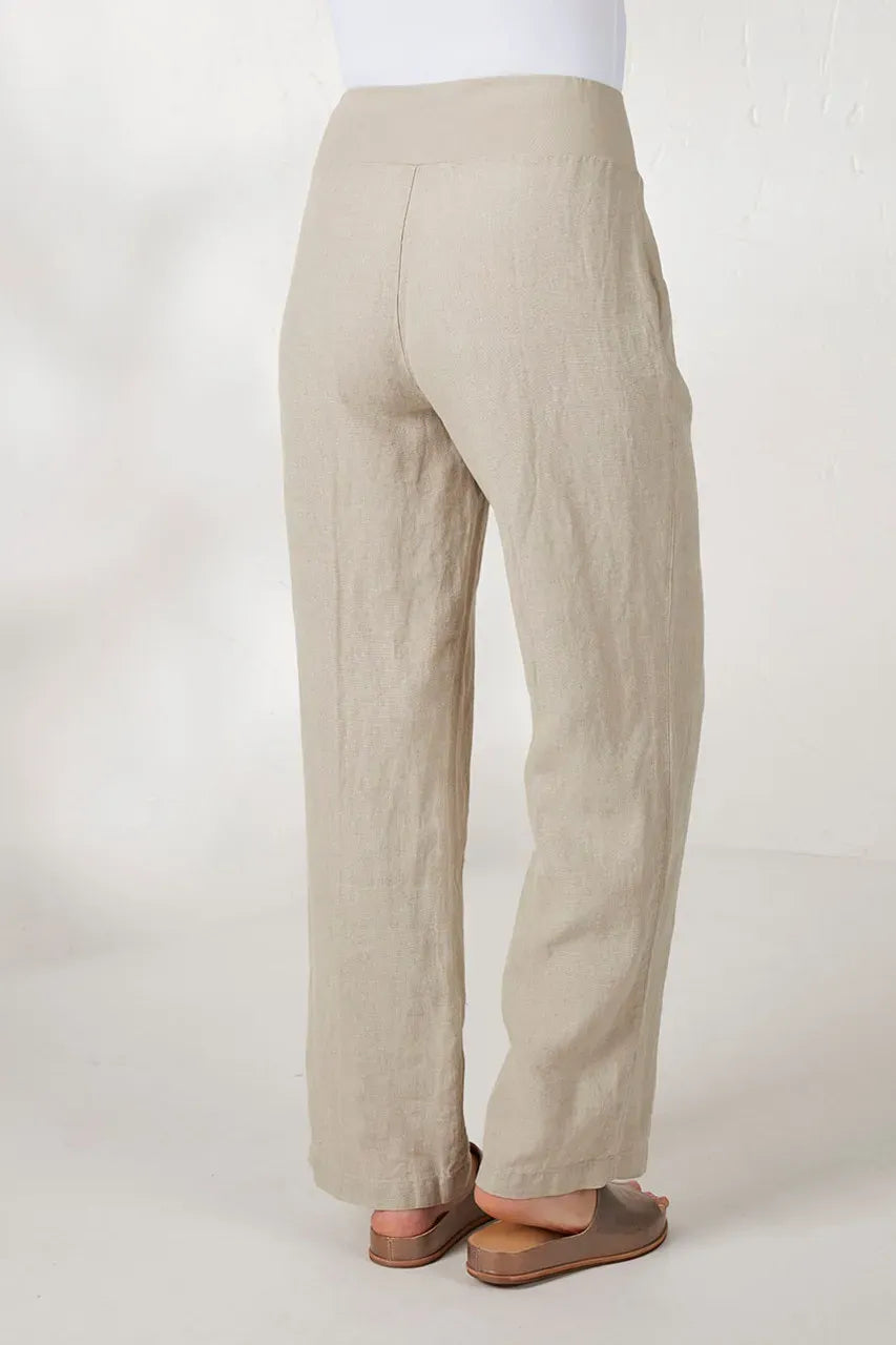 Knit Waistband Linen Pants