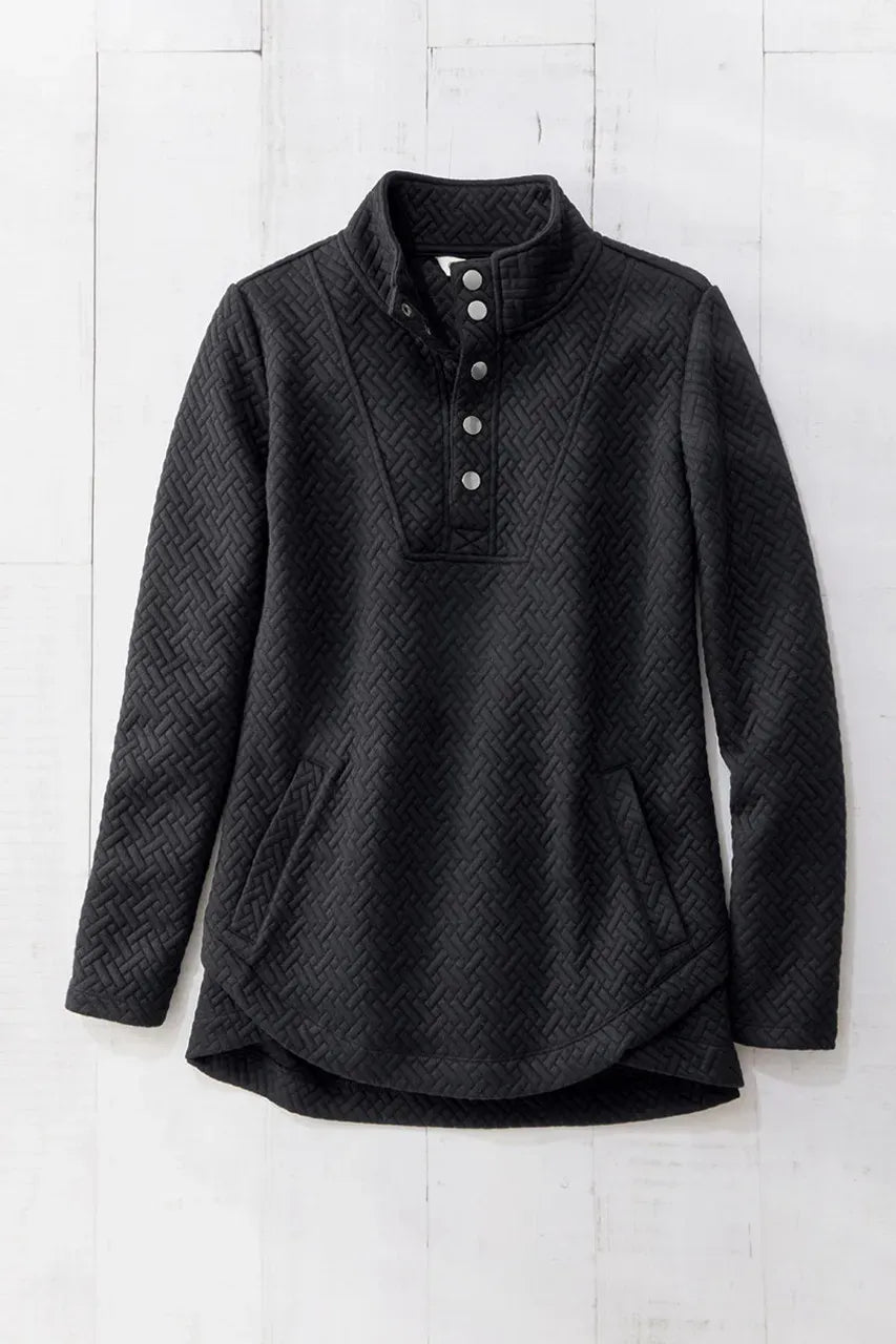 Tulip-Hem Jacquard Pullover