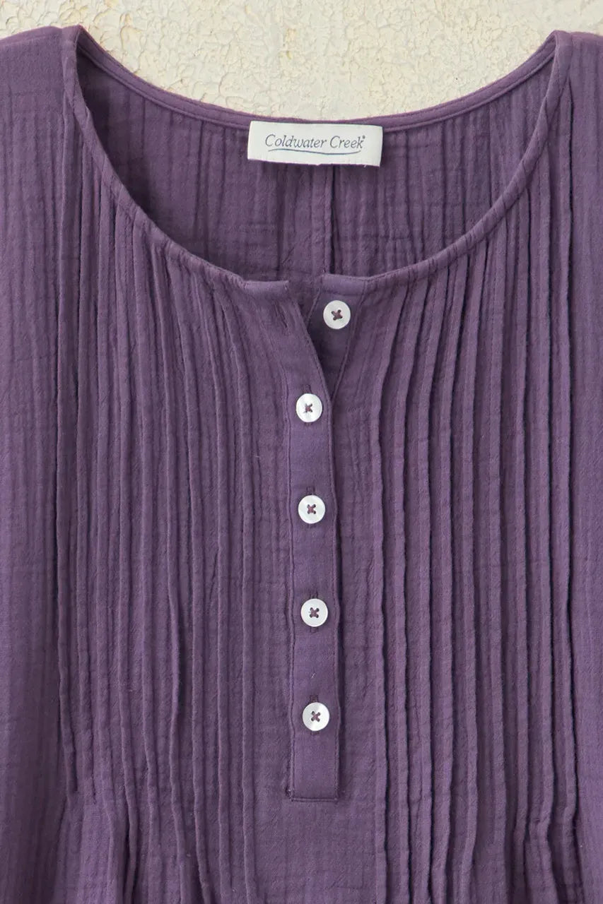 Summer Breeze Gauze Pintuck Top
