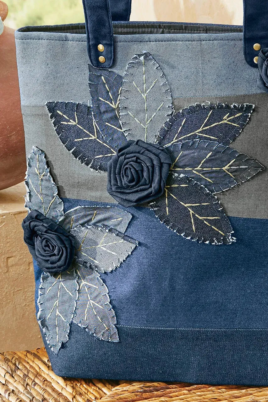 Indigo Floral Tote
