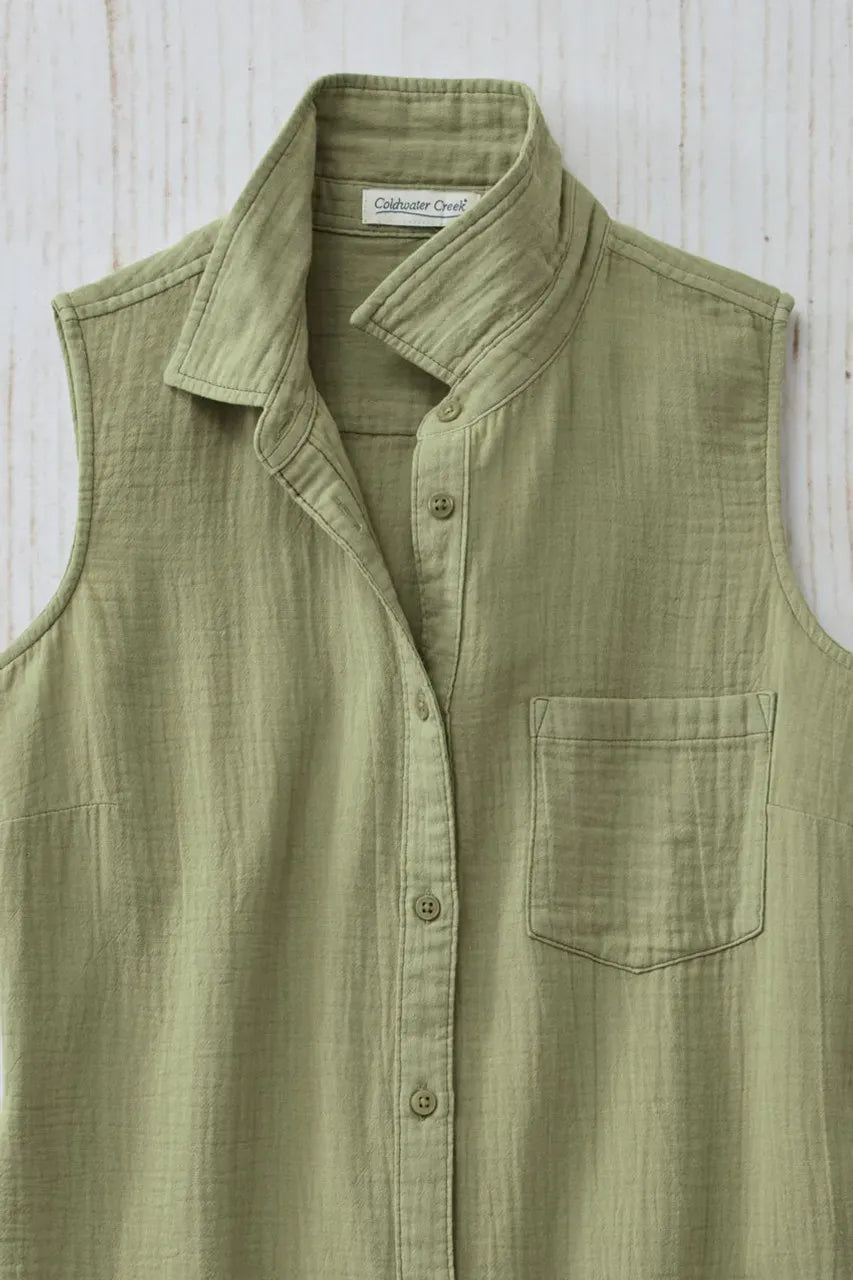 Summer Breeze Gauze Sleeveless Tunic
