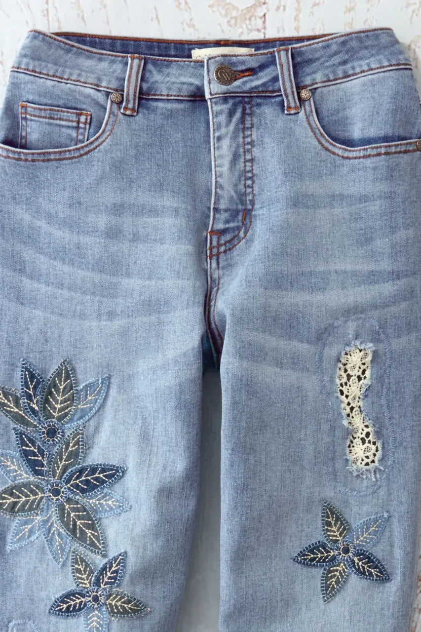 Indigo & Lace Ankle Jeans