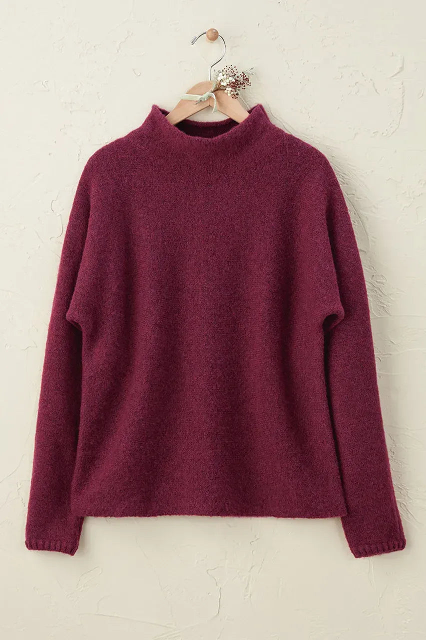 Dolman Sleeve Mockneck Sweater