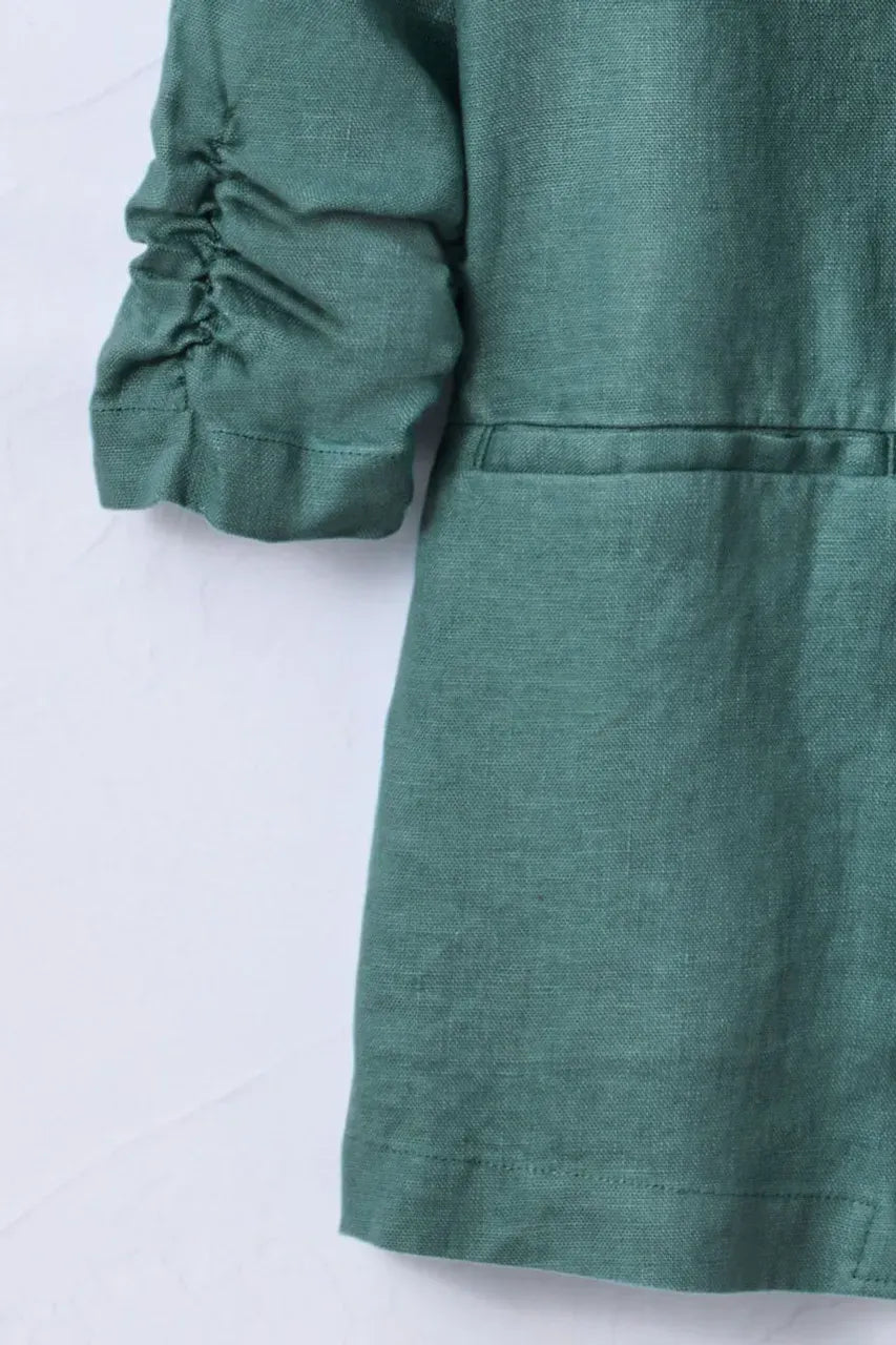 Ruched Linen Jacket