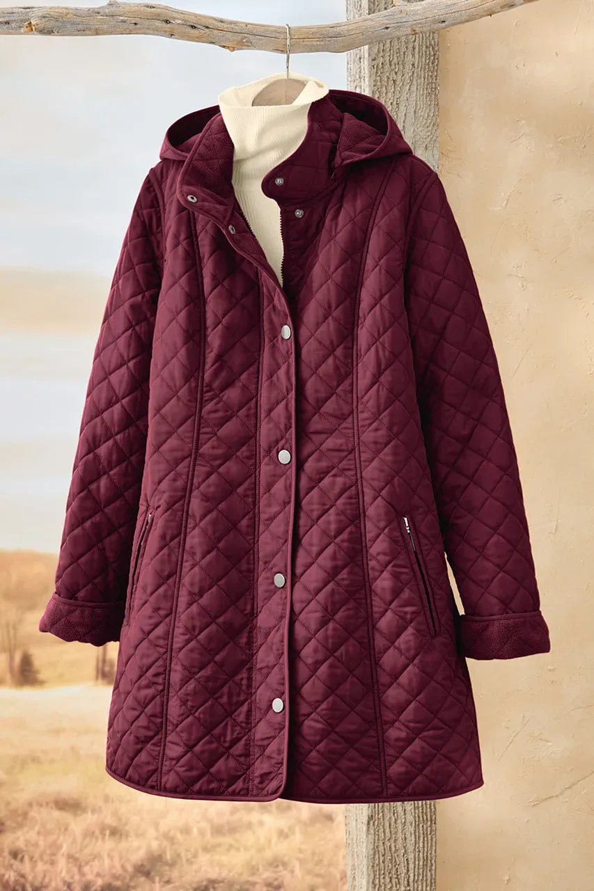 Quilted Hooded Car Coat