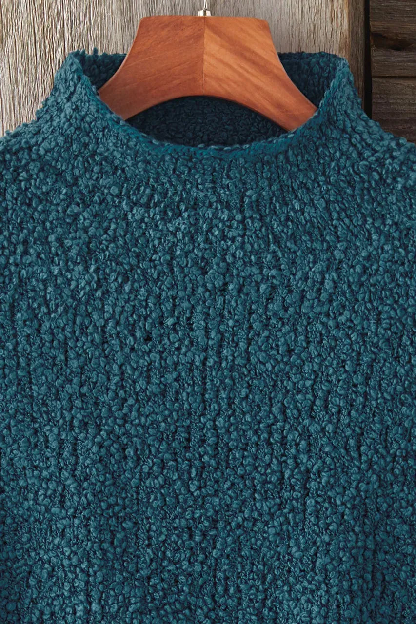 Bouclé Funnel-Neck Sweater