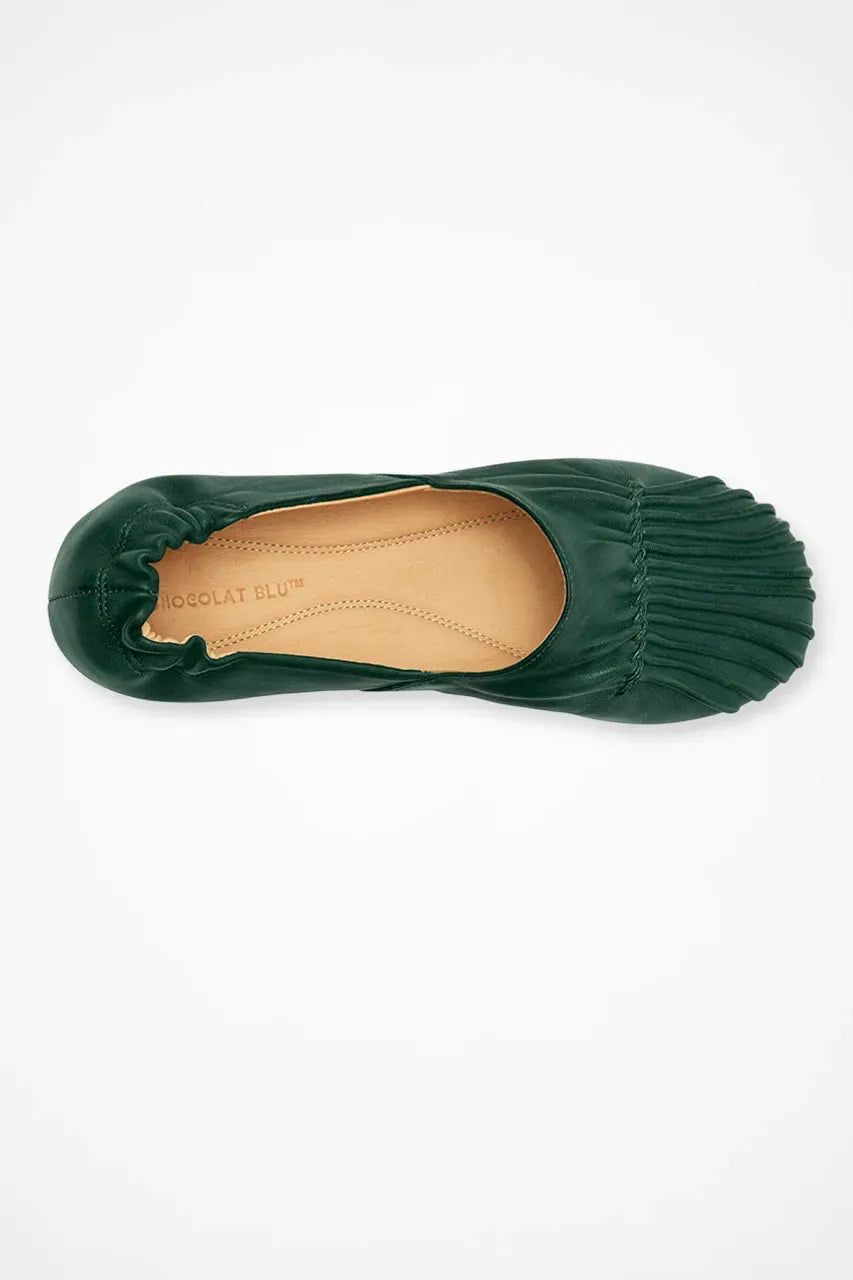 Pintuck Leather Flats by Chocolat BluTM