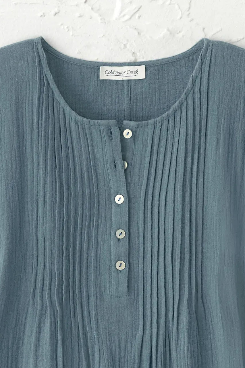 Summer Breeze Gauze Pintuck Top