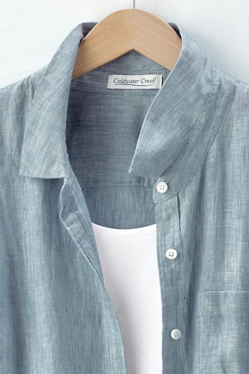 Cross Dyed Linen Tunic Topper
