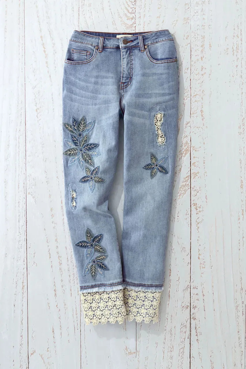 Indigo & Lace Ankle Jeans