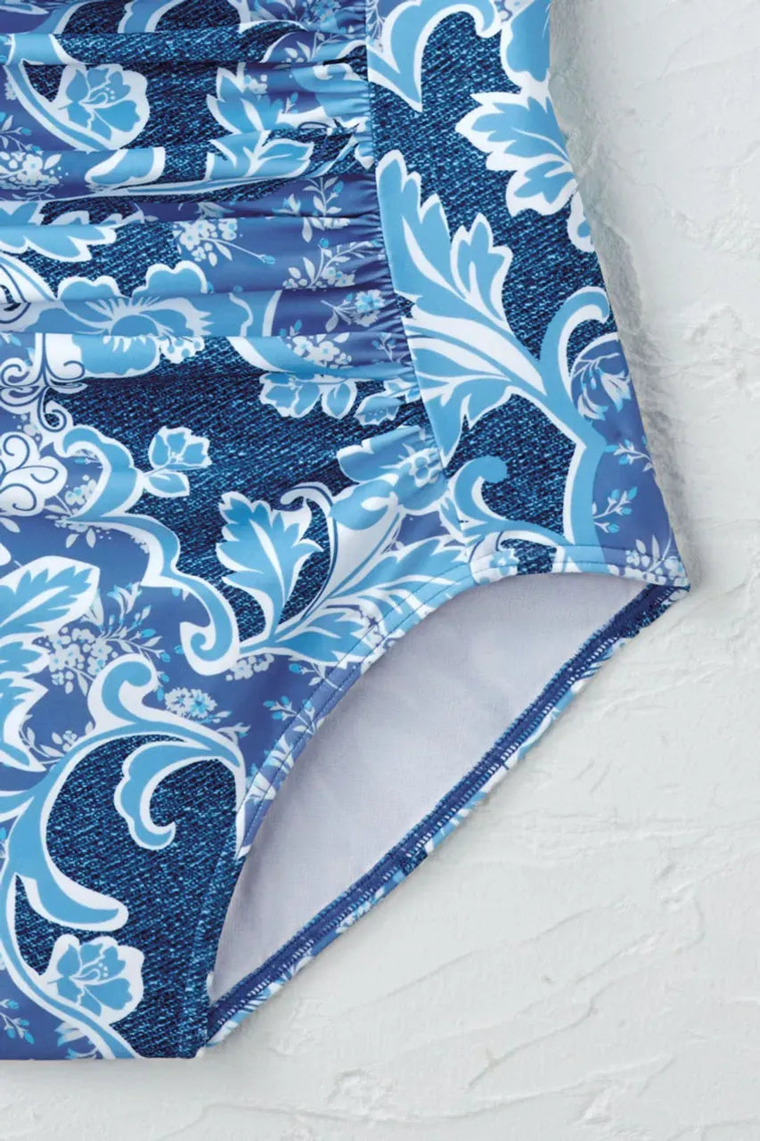 Botanical Waves ShapeMeTM Crossover Bathing Suit