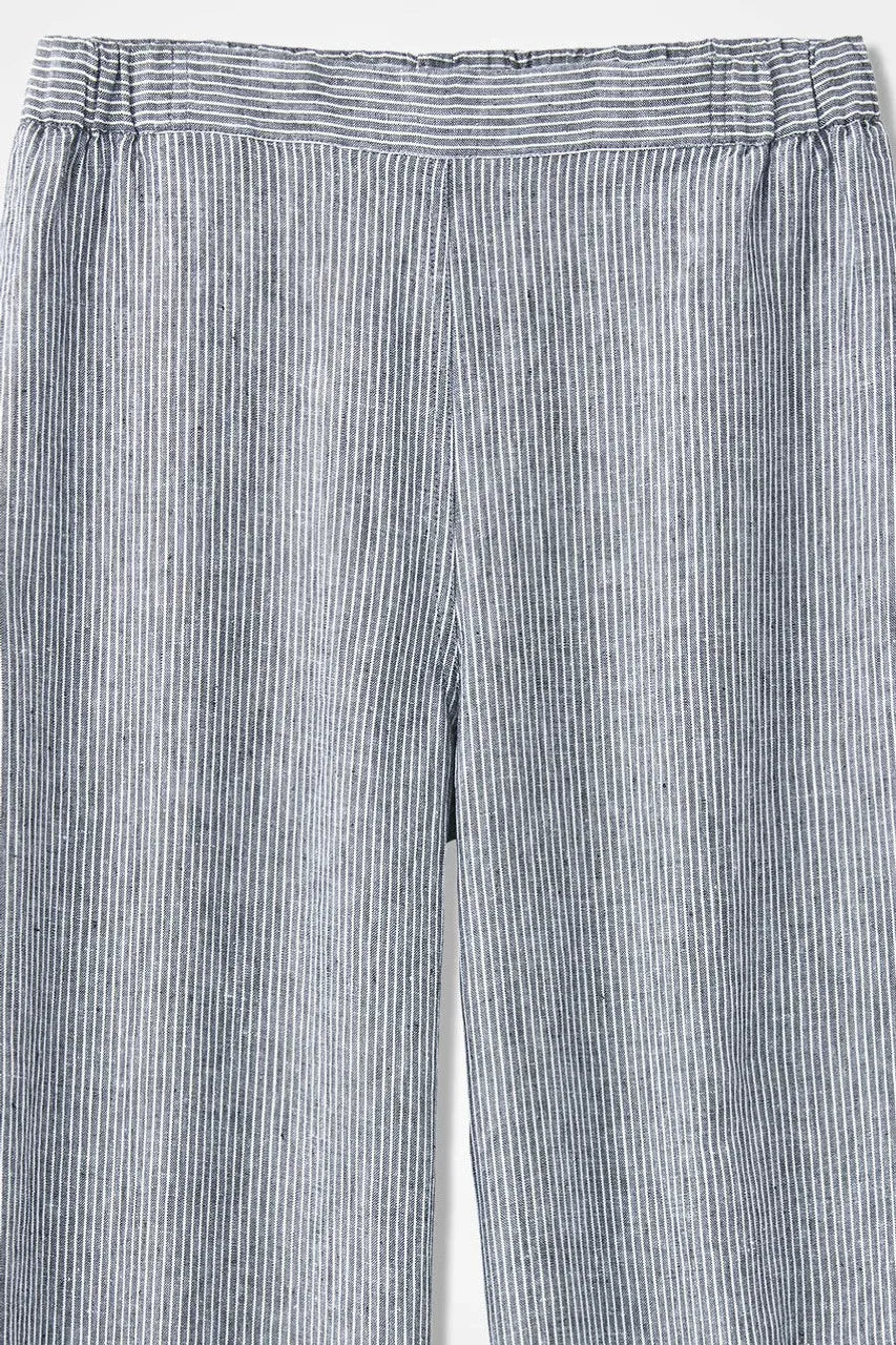 Striped Linen Wide-Leg Crops