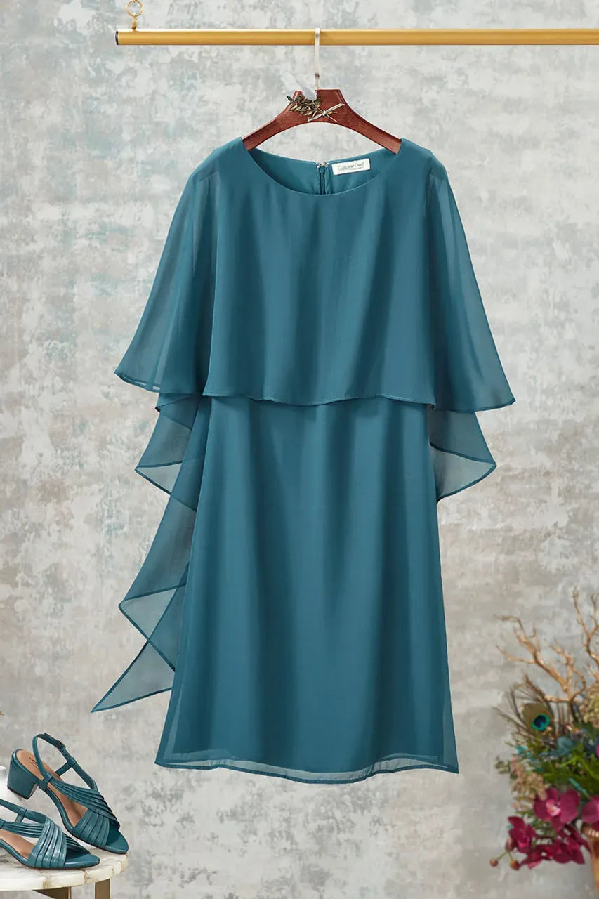Charisma Chiffon Capelet Dress