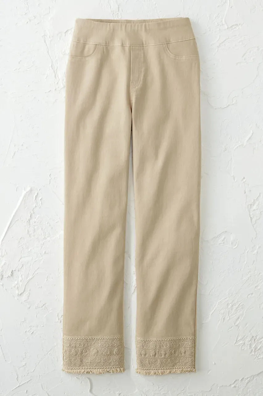 Edgewater Frayed Hem Ankle Pants