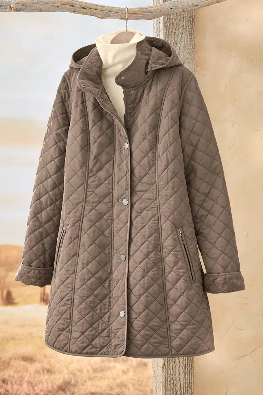 Quilted Hooded Car Coat