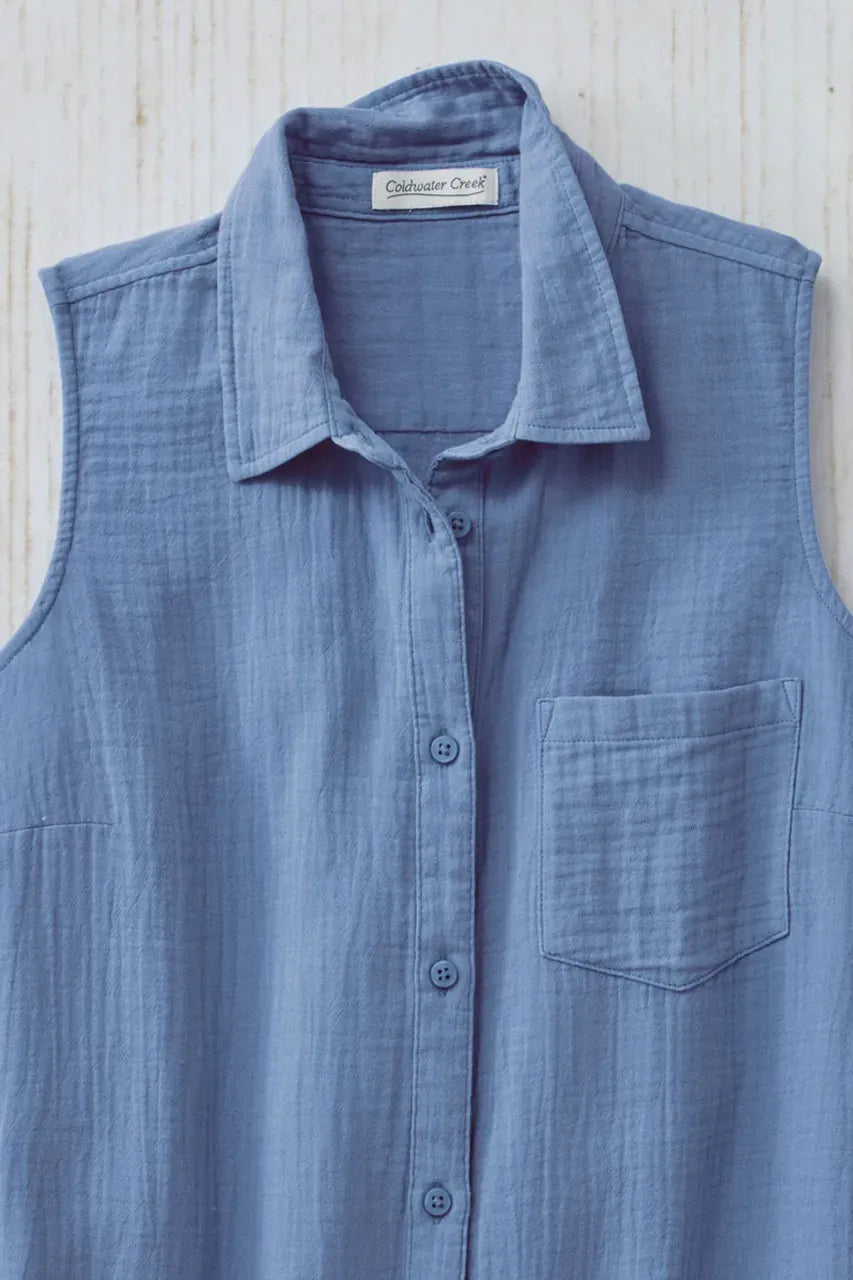 Summer Breeze Gauze Sleeveless Tunic
