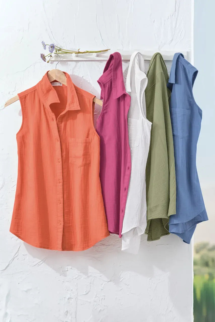 Summer Breeze Gauze Sleeveless Tunic