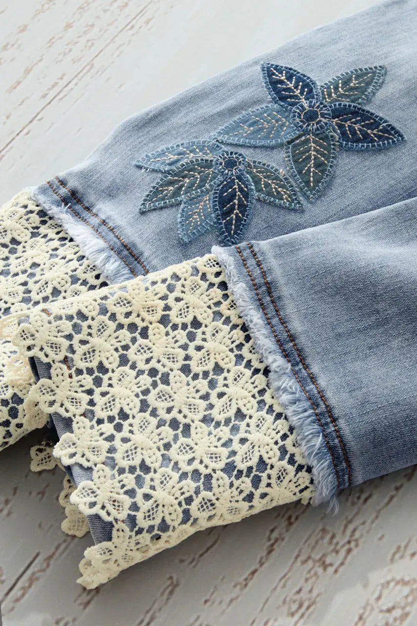 Indigo & Lace Ankle Jeans