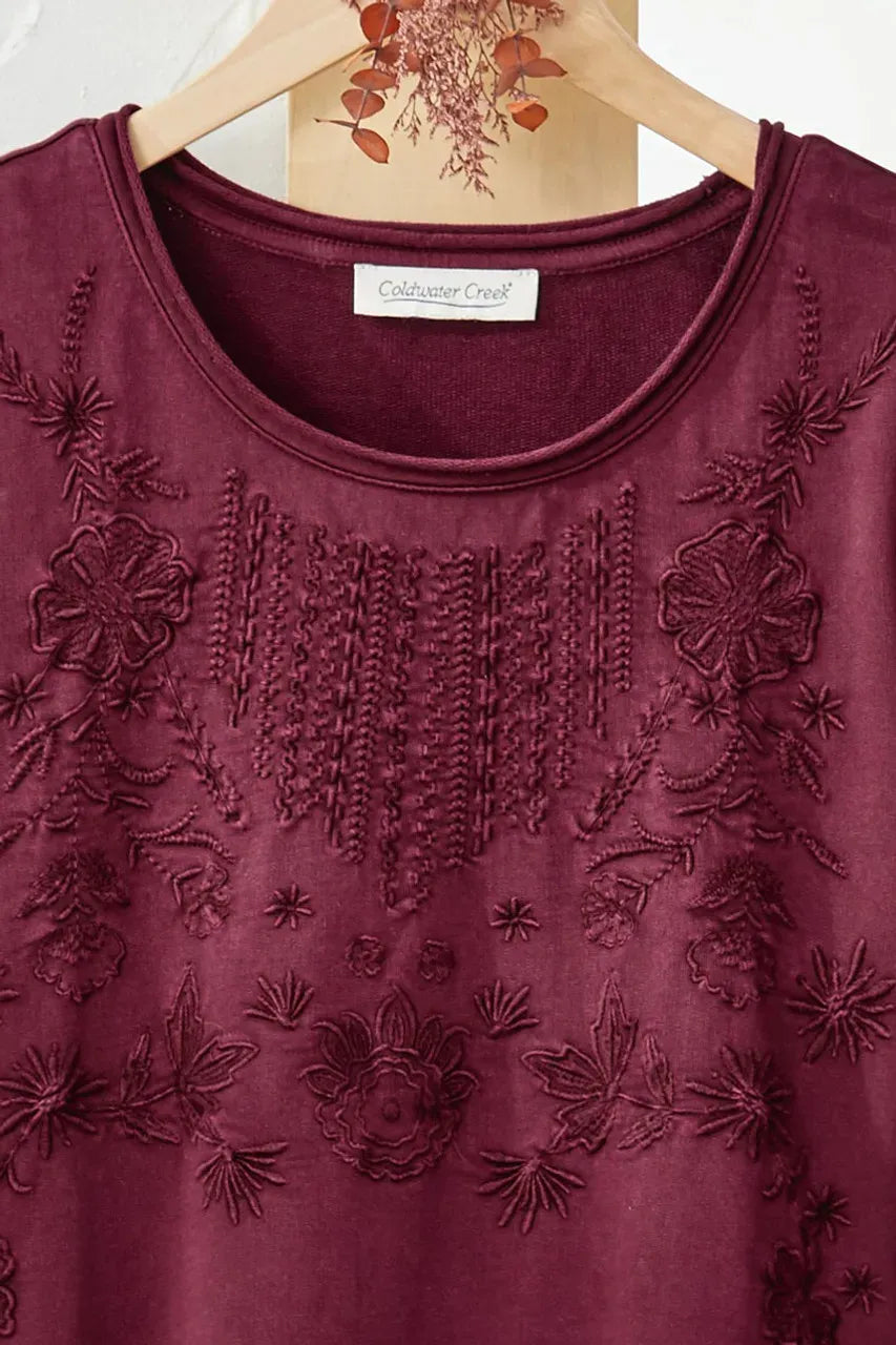Embroidered French Terry Dress